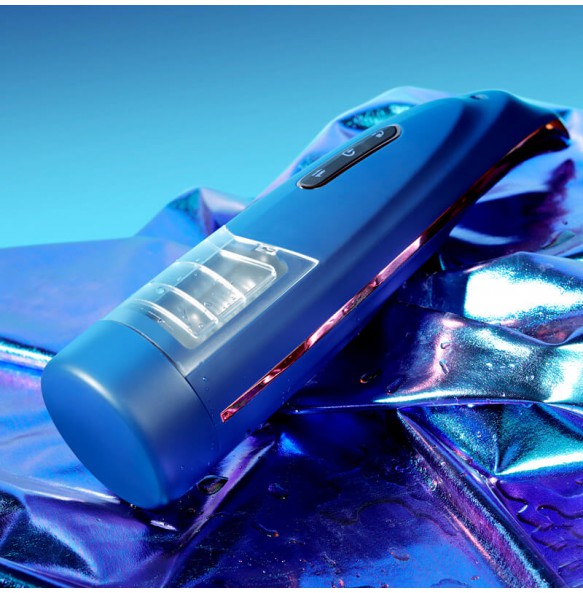 Secwell - Bull King Thrusting Rotating Interactive Moaning Masturbator Cup (Chargeable - Blue)